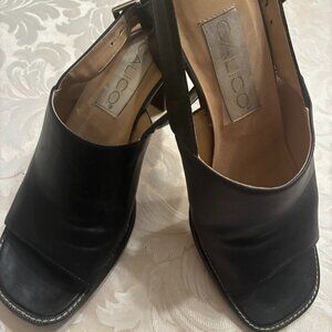 CALICO Women's Sling Back Sandals Black Leather - Sz
